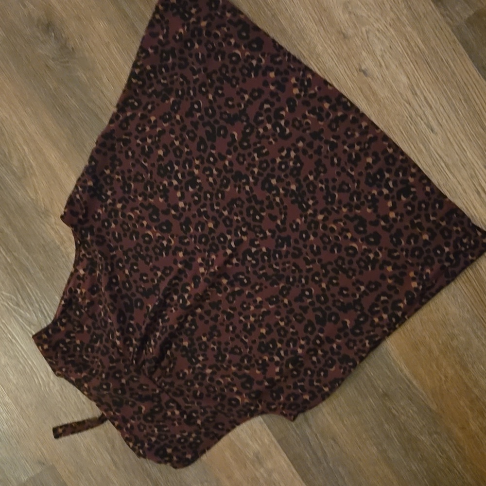 Loft Sleeveless Animal Print Tie Neck Blouse - Picture 5 of 9